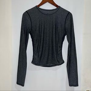 LULULEMON Charcoal stretch long sleeve Shirt! Size Xs/S. *see measurement Pics*